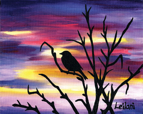 Purple Bird Sunset